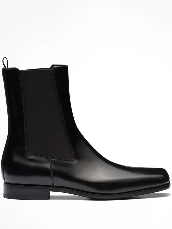 brushed leather Chelsea boots