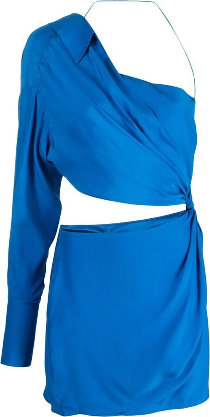 One-Shoulder Deconstructed Shirt Dress