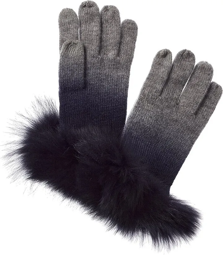 sofiacashmere Dip-Dye Cashmere Gloves