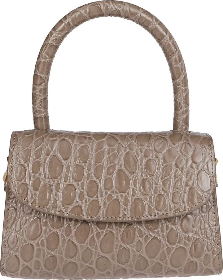 By Far Embossed Top Handle Tote Bag