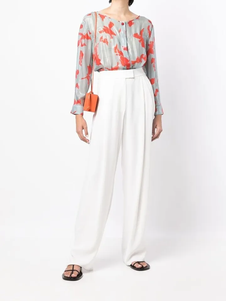 Pleated Straight Trousers