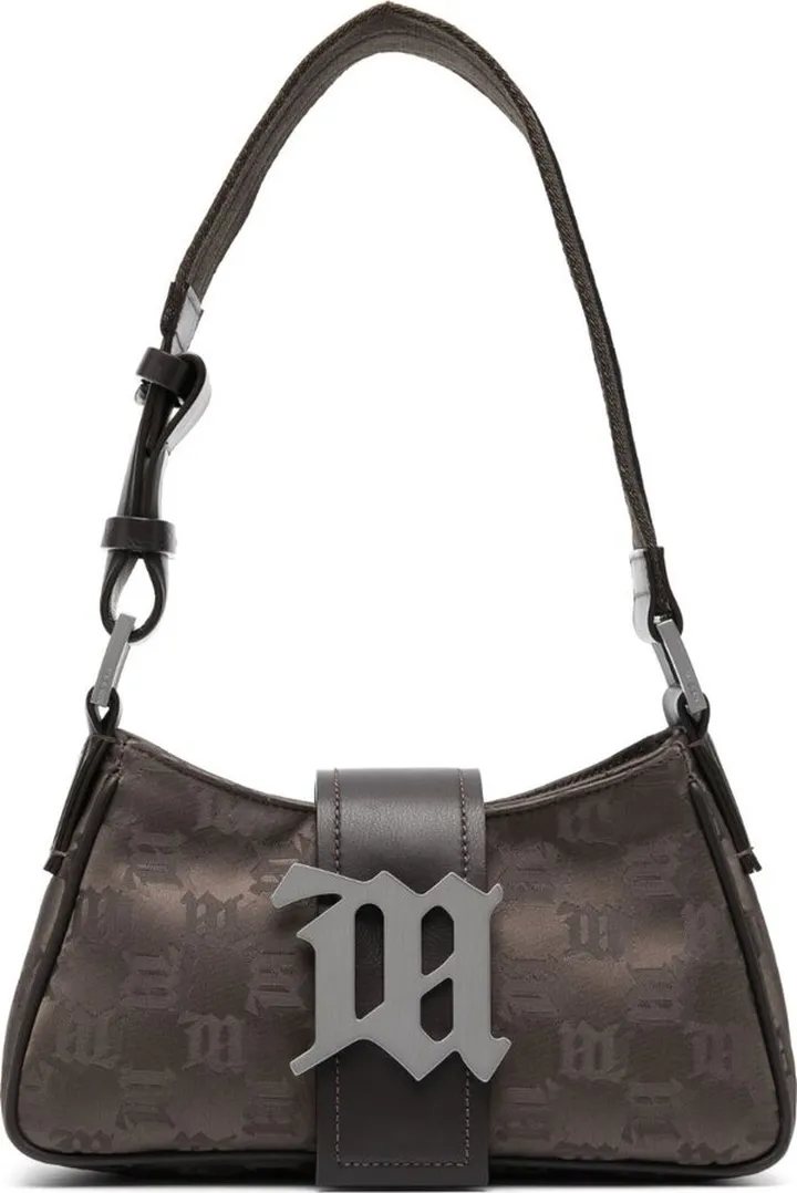 Monogram-Print Leather Shoulder Bag