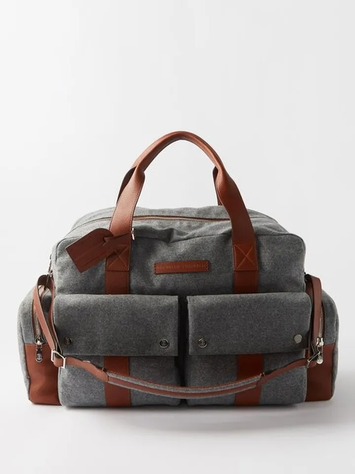 Wool And Leather-trimmed Holdall