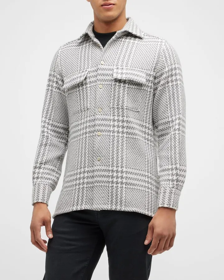 Men's Plaid Cashmere Overshirt