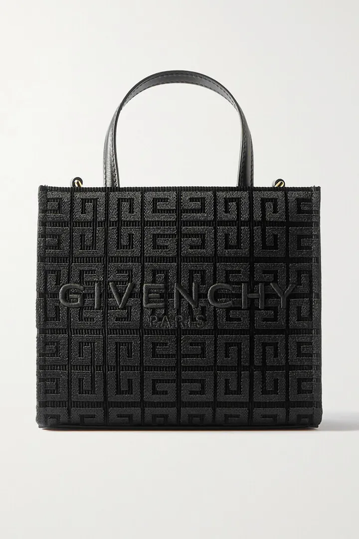 Givenchy - G-tote Mini Leather-trimmed Canvas-jacquard Tote - Black