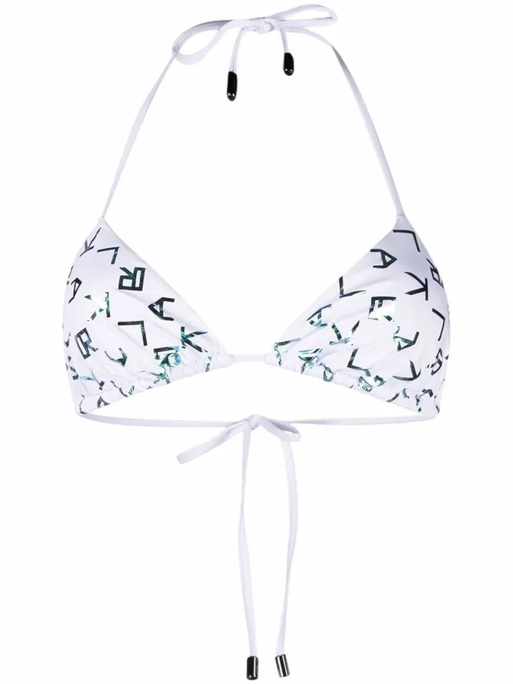 Iridescent Logo Triangle Bikini Top