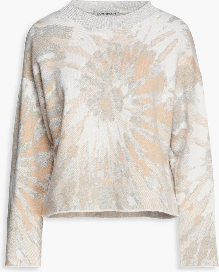 Boxy Tie Dye jacquard-knit cashmere sweater