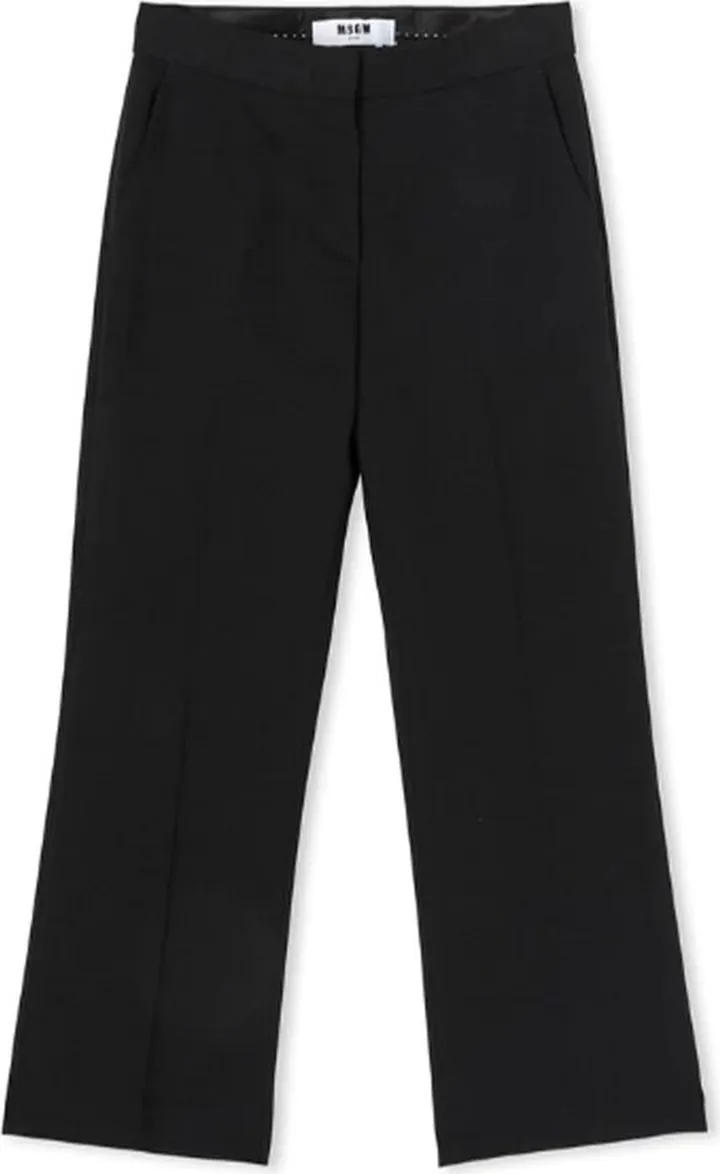 MSGM Cropped High-Waist Straight-Leg Trousers