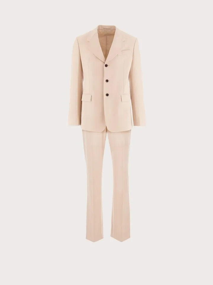 Ferragamo Men Single breasted suit Beige