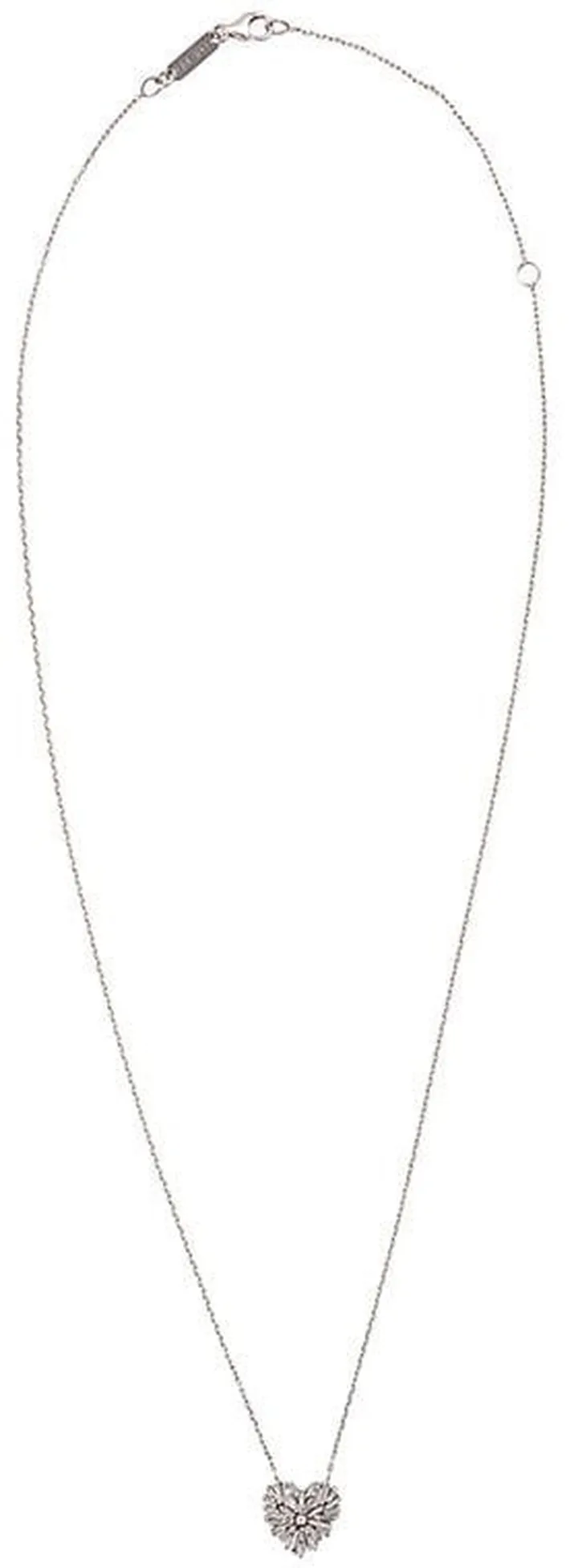 18kt White Gold Small Angel Diamond Heart Necklace
