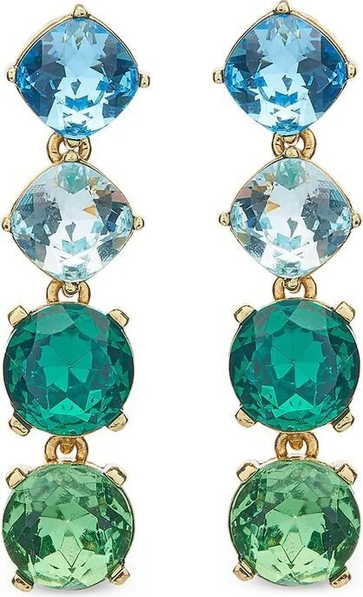 Brass Gemstone Earrings