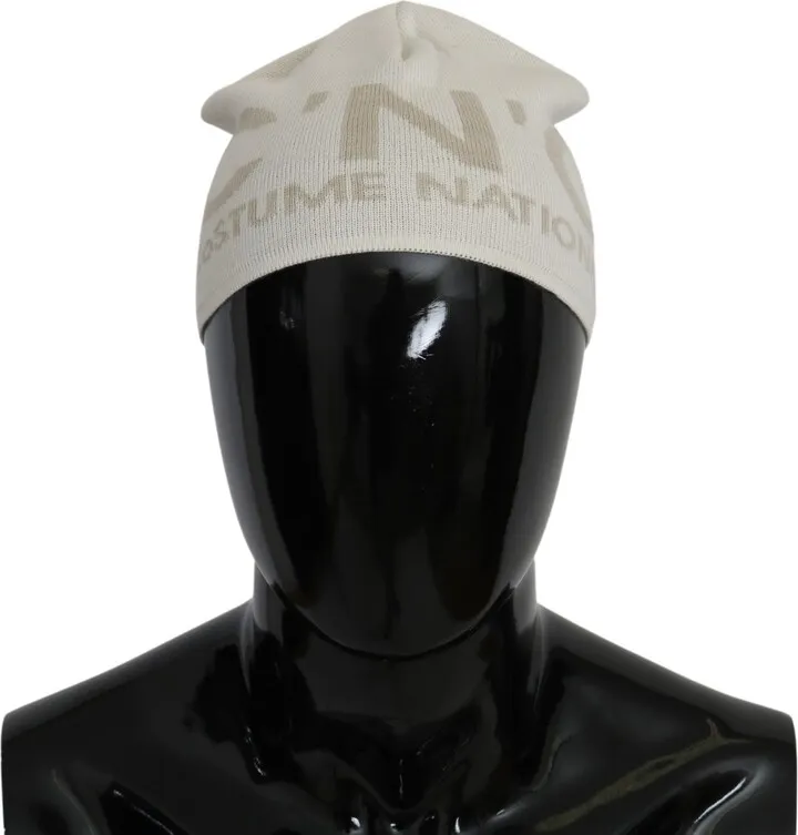 Costume National Wool Branded Beanie Men's Hat