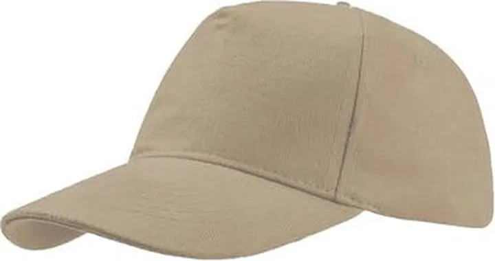 Atlantis Liberty Five Buckle Heavy Brush Cotton 5 Panel Cap - Khaki