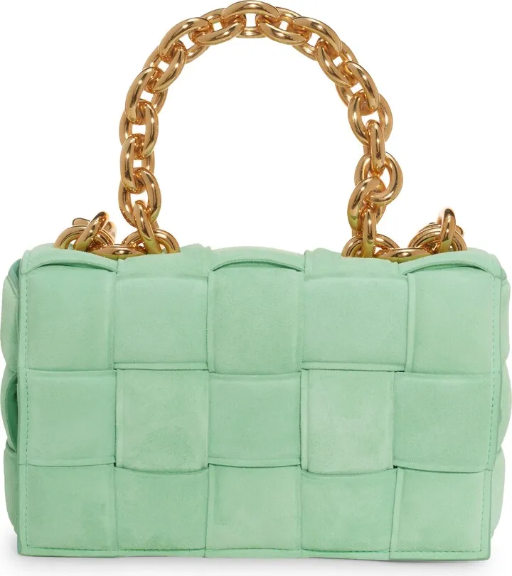 Chain Cassette Suede Crossbody Bag