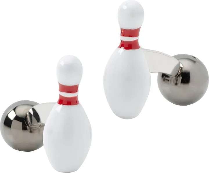 3D Bowling Pin & Ball Cufflinks