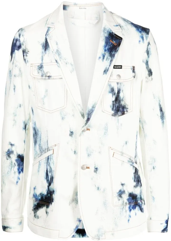 Bleached Effect Denim Blazer