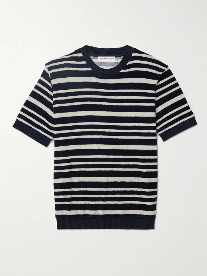 Solun Striped Cotton-Terry T-Shirt