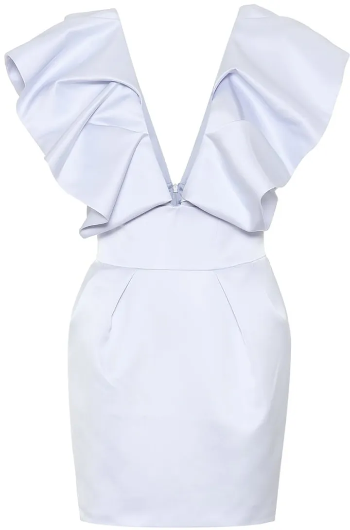 Ruffled satin minidress