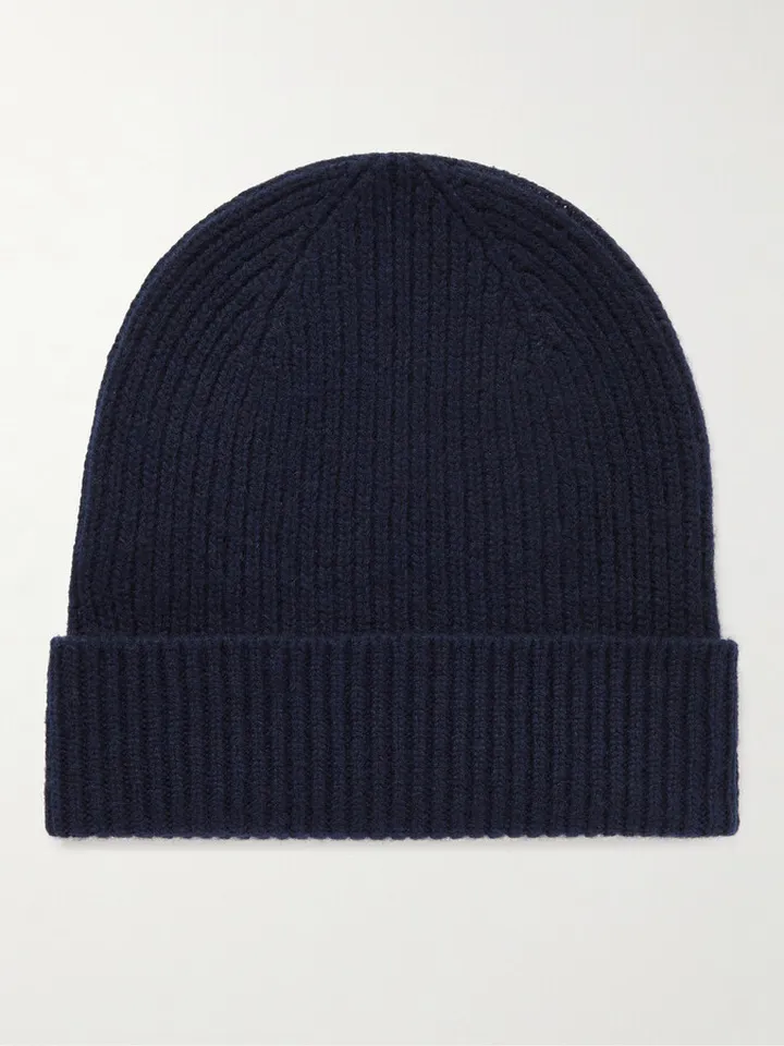 Ribbed Cashmere Beanie