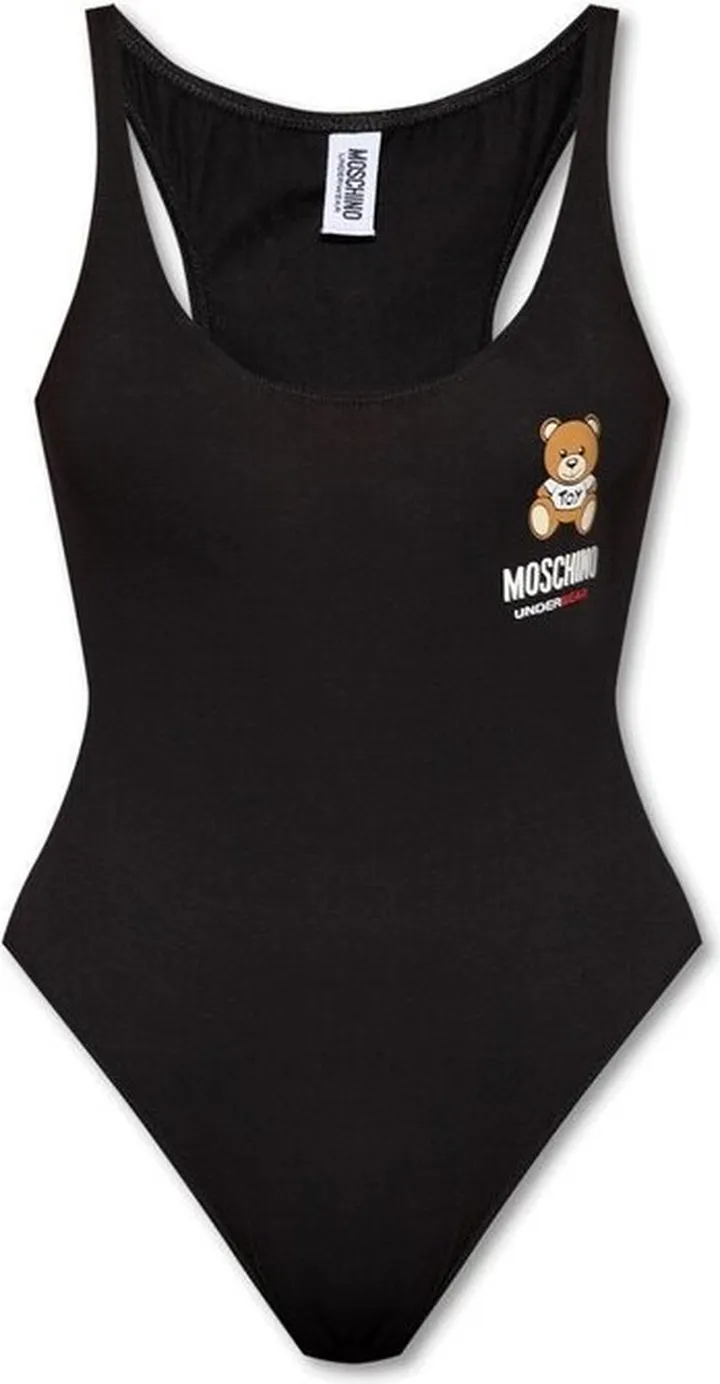 Moschino Teddy Bear-Printed Scoop Neck Bodysuit
