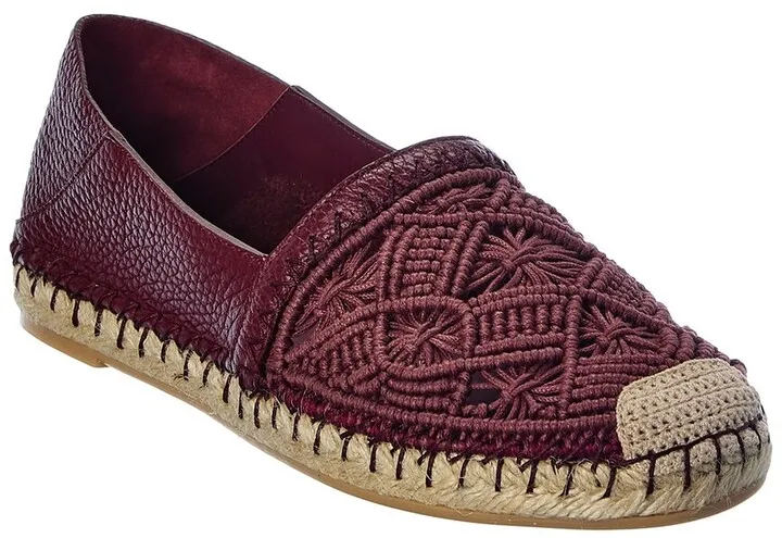 Valentino Beaded Leather Espadrille