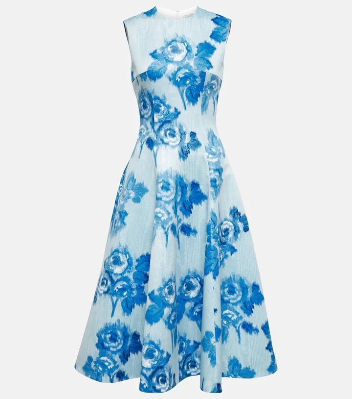 Mara floral duchesse midi dress