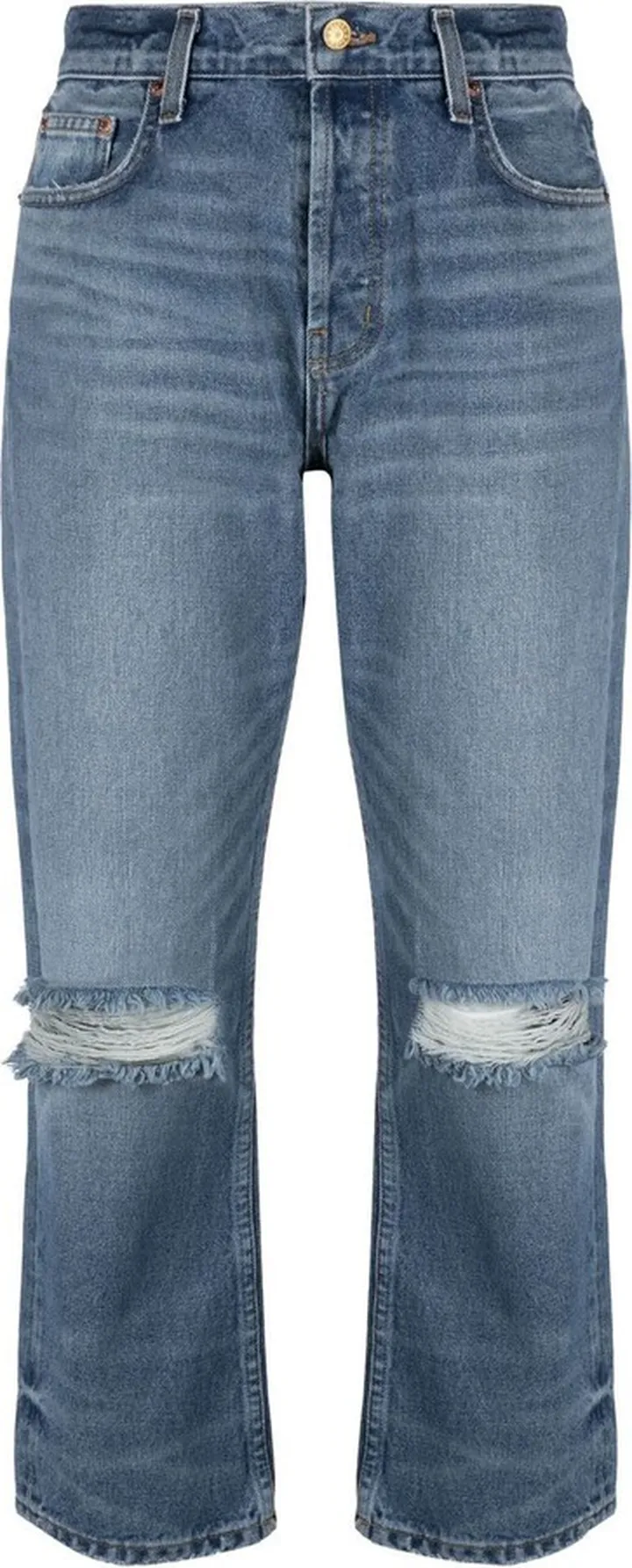 Ripped-Detail Denim Jeans