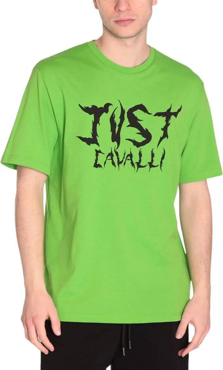 Just Cavalli Logo Printed Crewneck T-Shirt