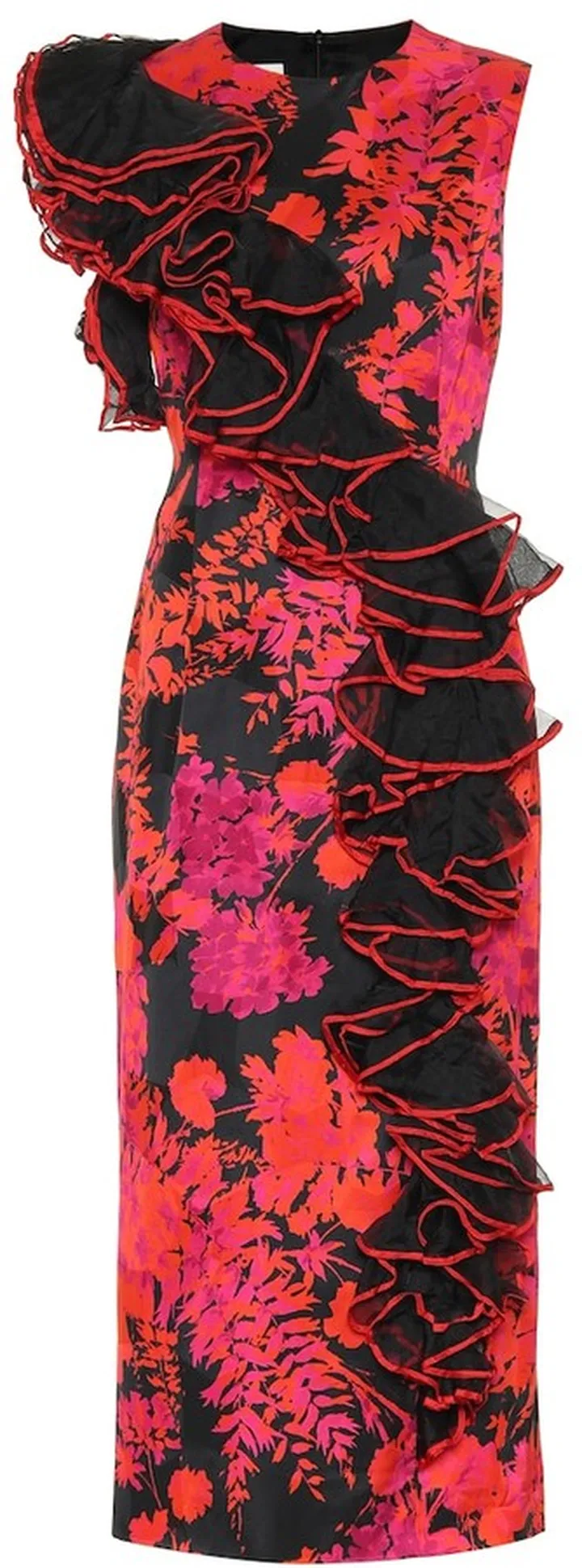 Floral cotton-blend midi dress