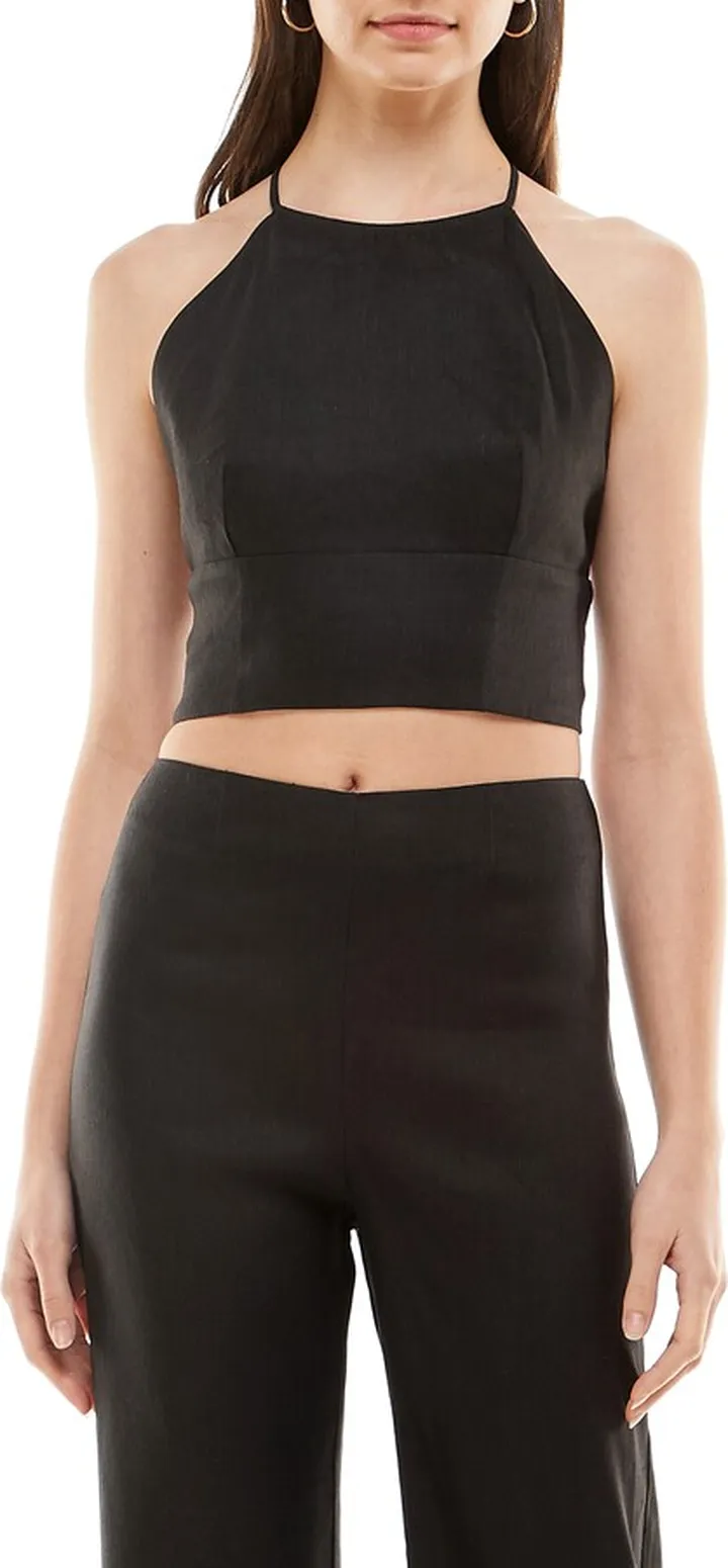Mally Smocked Crop Halter Top