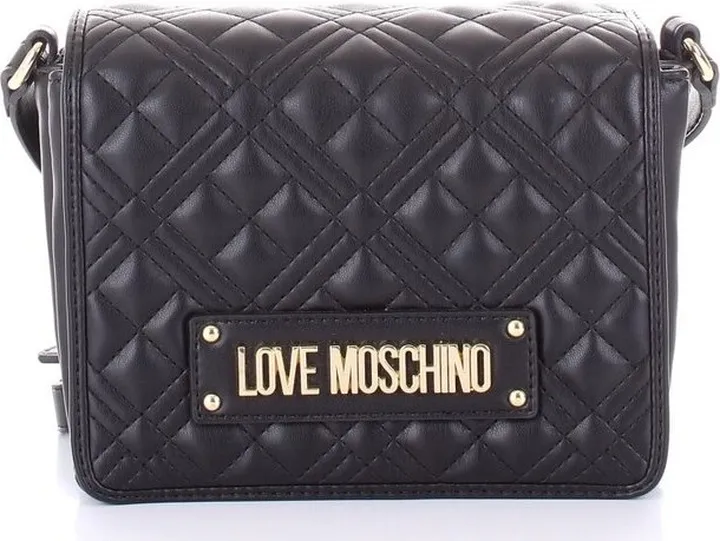 Love Moschino Logo-Plaque Foldover Top Crossbody Bag