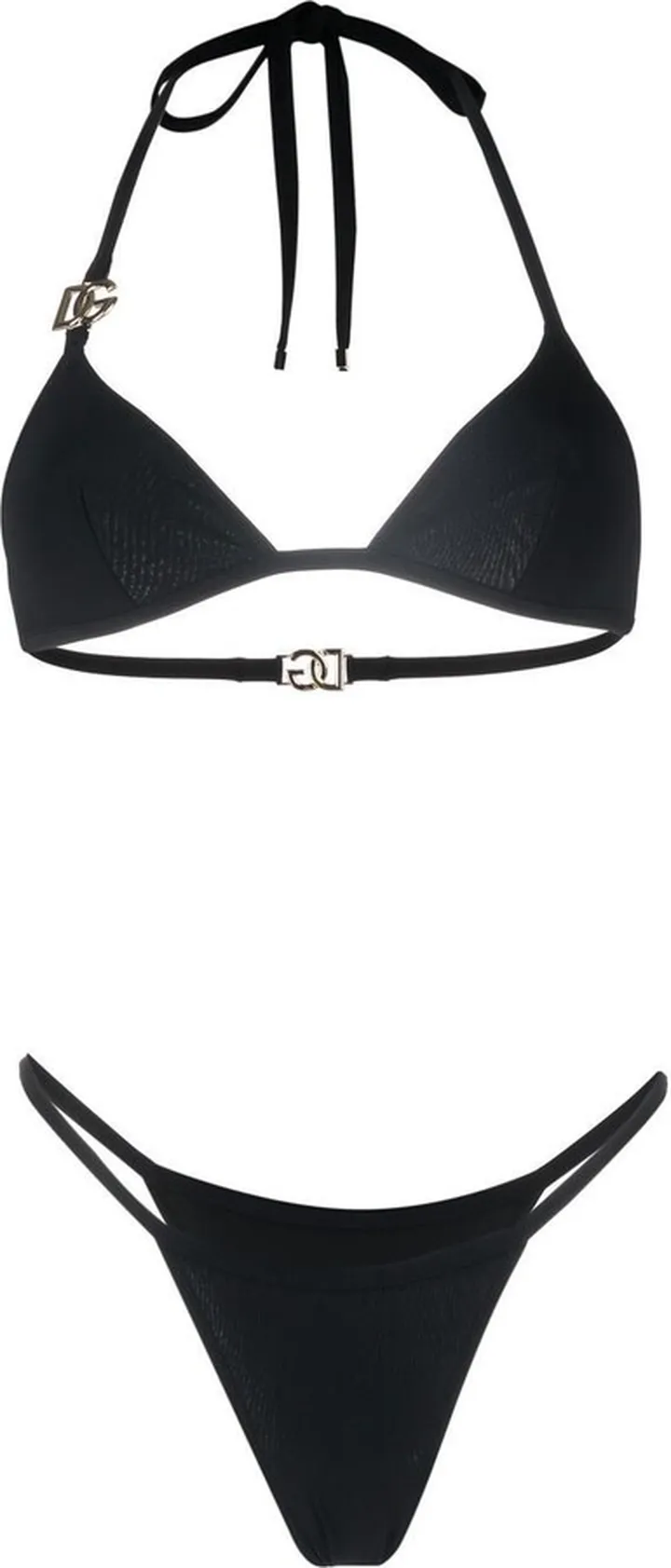 Black Logo Plaque Triangle Bikini