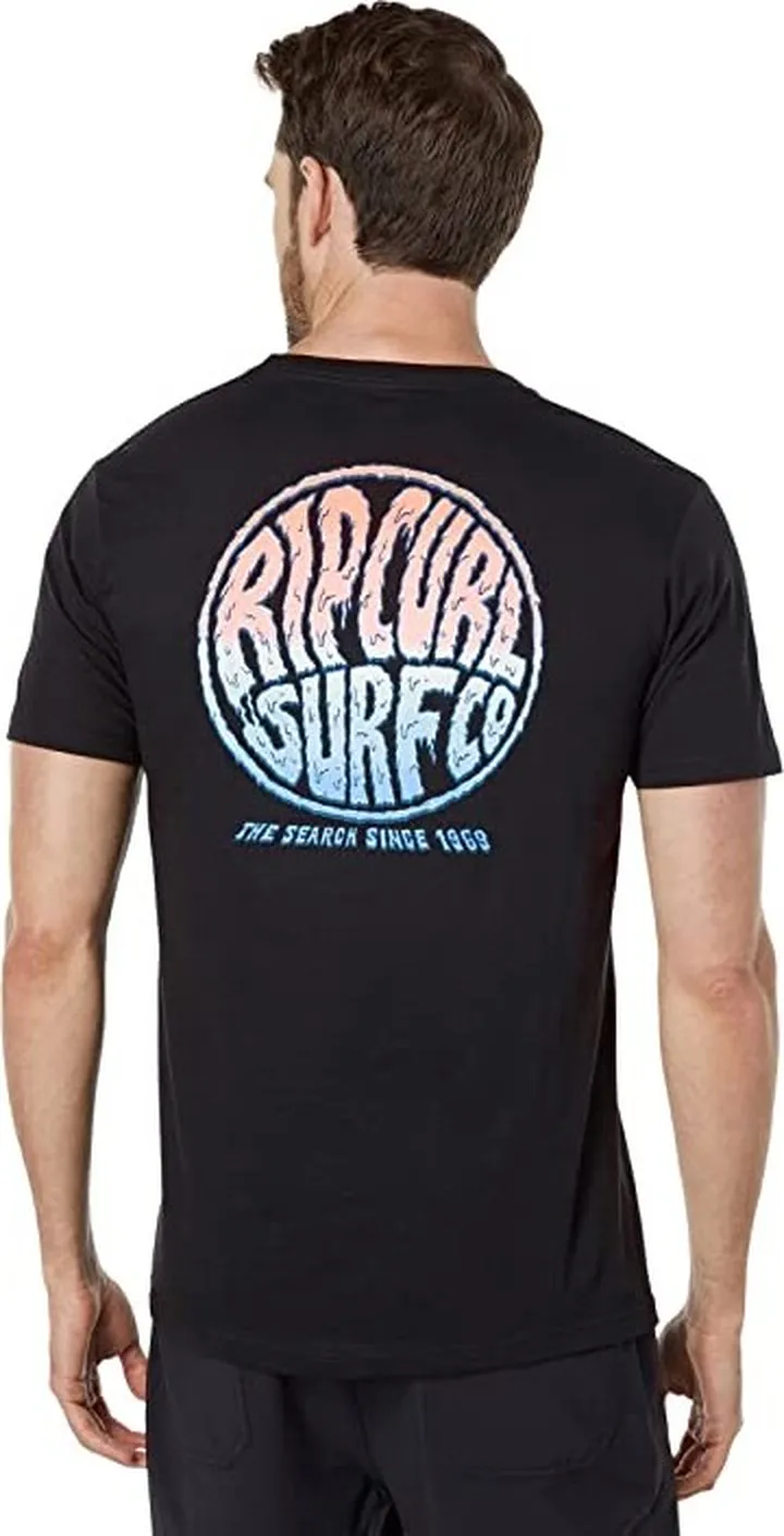 Rip Curl Rubber Soul Melt Short Sleeve Tee (Black) Men's T Shirt