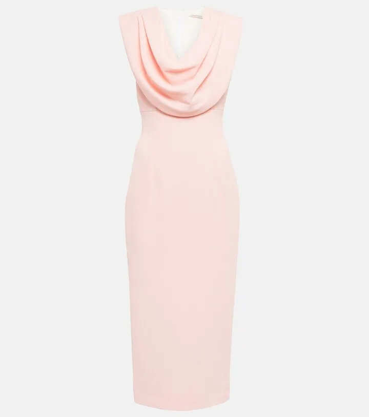 Yuri sleeveless draped midi dress