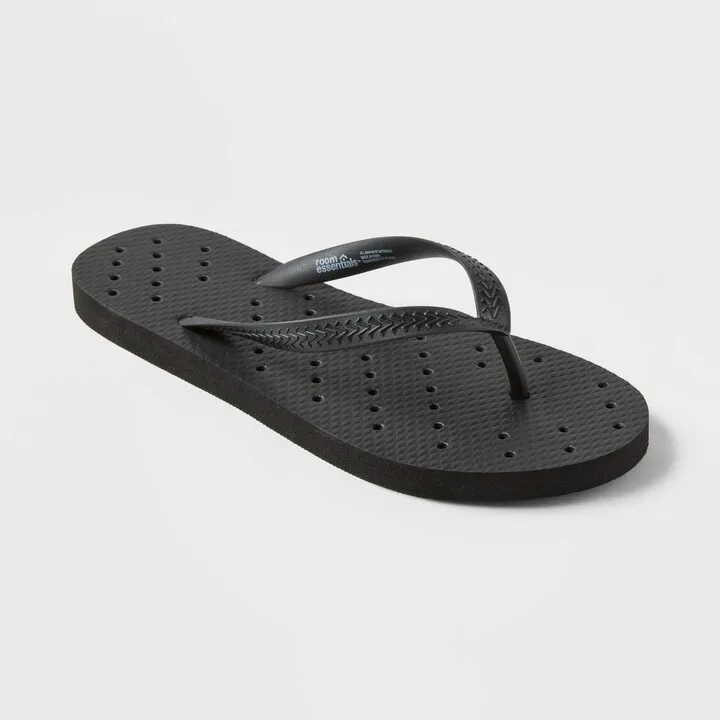 S Shower Flip Flop Black - Room Essentials™
