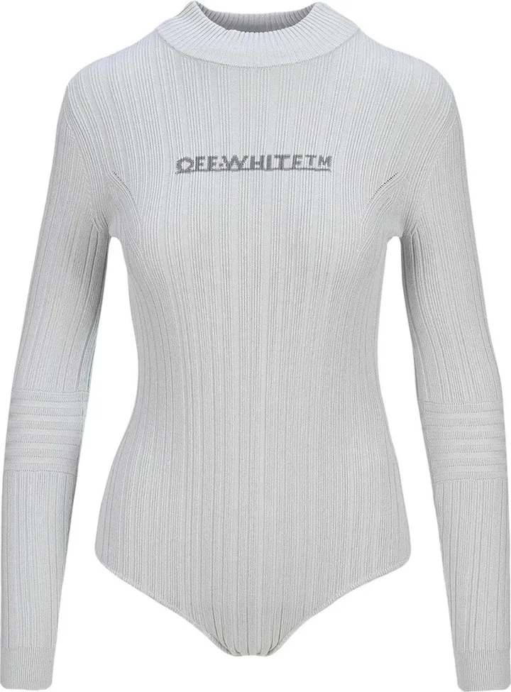 Logo Print Ribbed Bodysuit