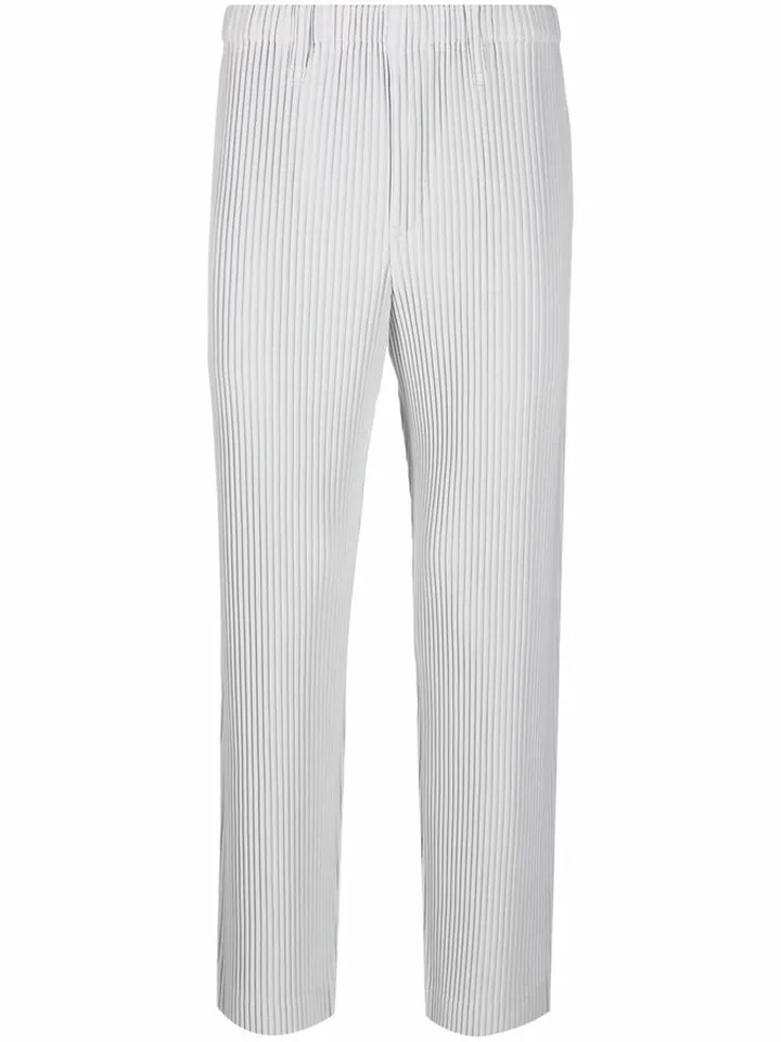 Plissé Straight-Leg Trousers