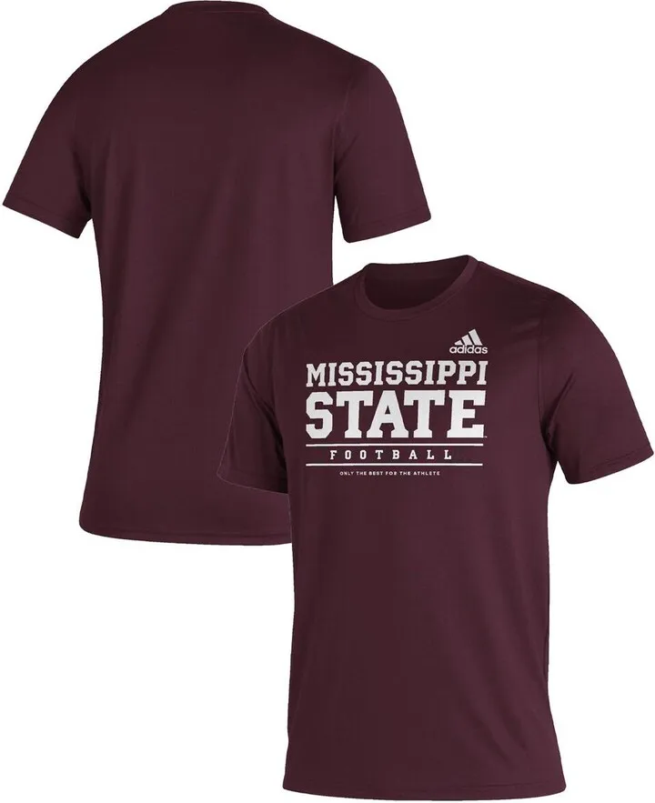 Men's adidas Maroon Mississippi State Bulldogs Sideline Football Locker Practice Creator Aeroready T-shirt