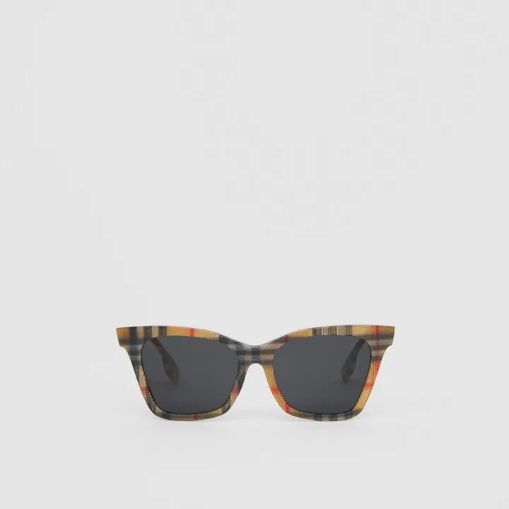 Burberry Vintage Check Square Frame Sunglasses