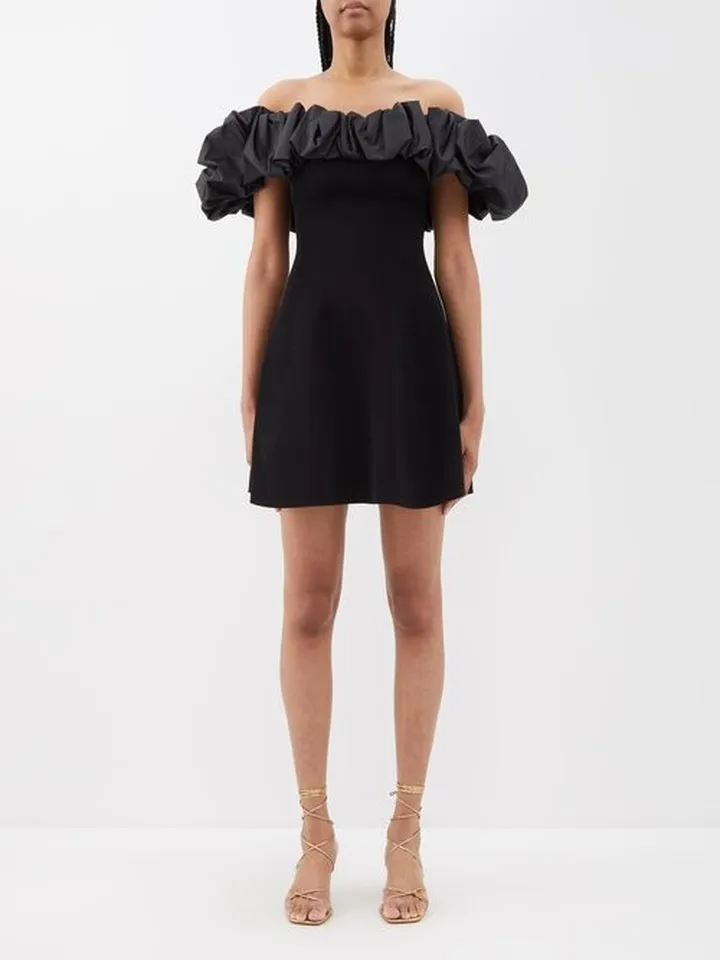 Eldora Ruffle-neck Mini Dress