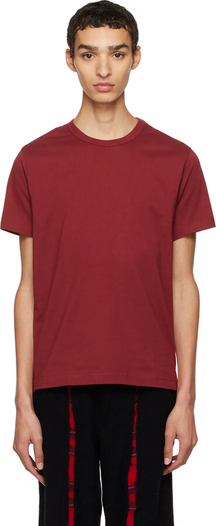 Comme des Garçons Shirt Burgundy Crewneck T-Shirt
