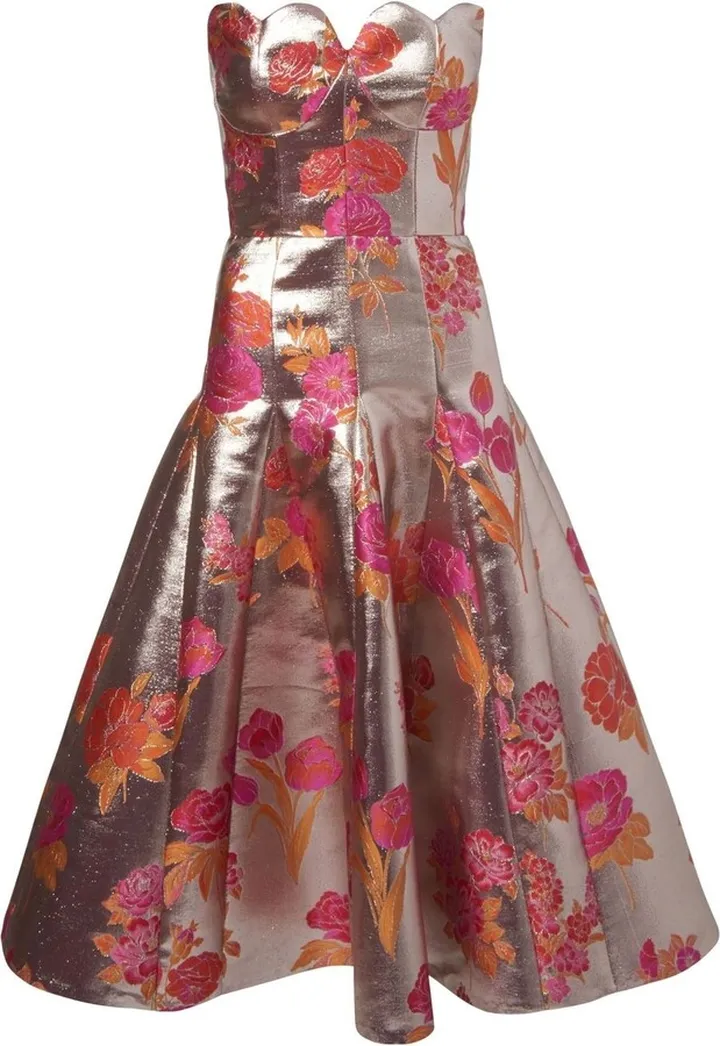 Nicolette metallic stapless dress