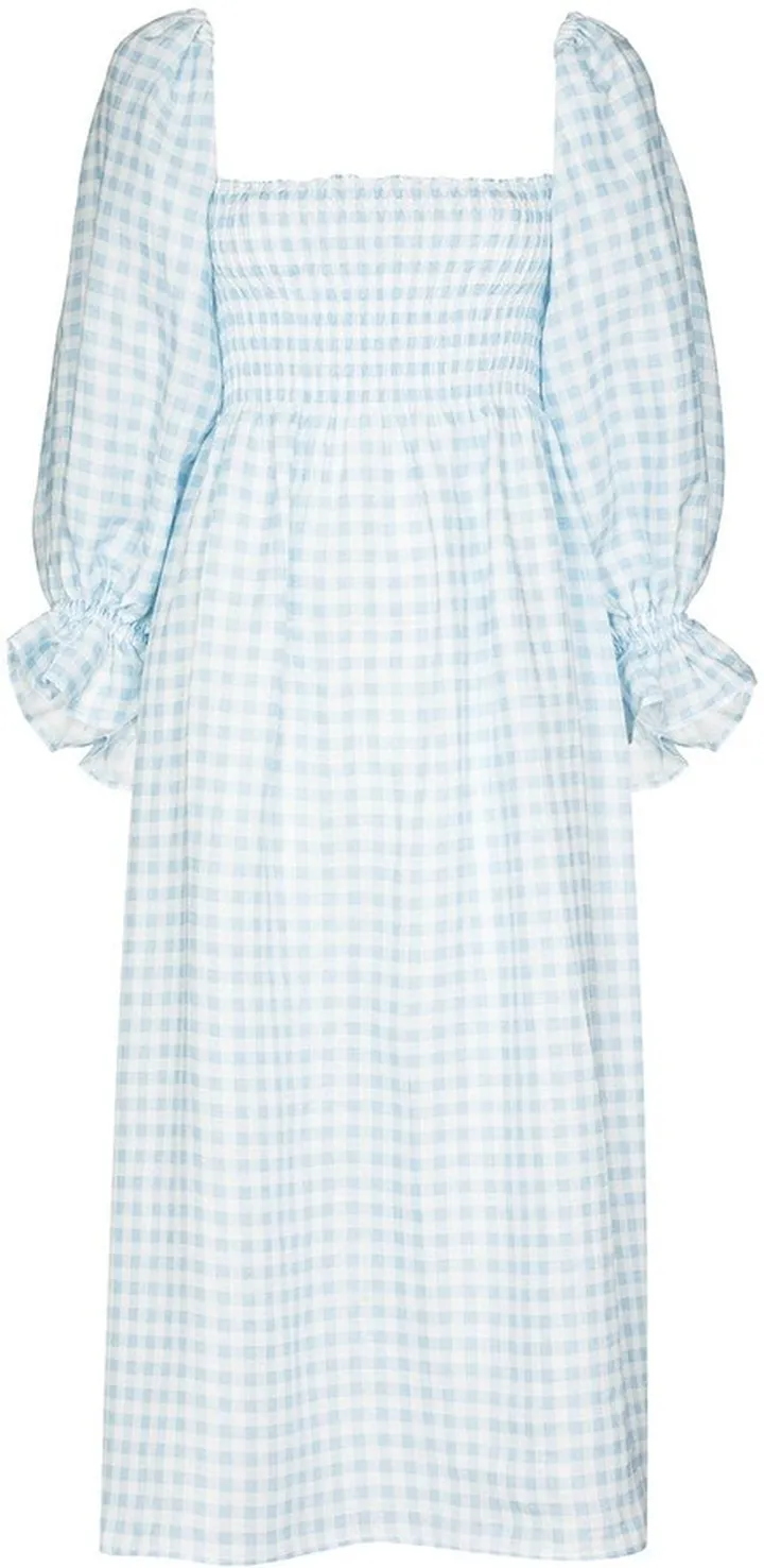 Atlanta gingham-check midi dress