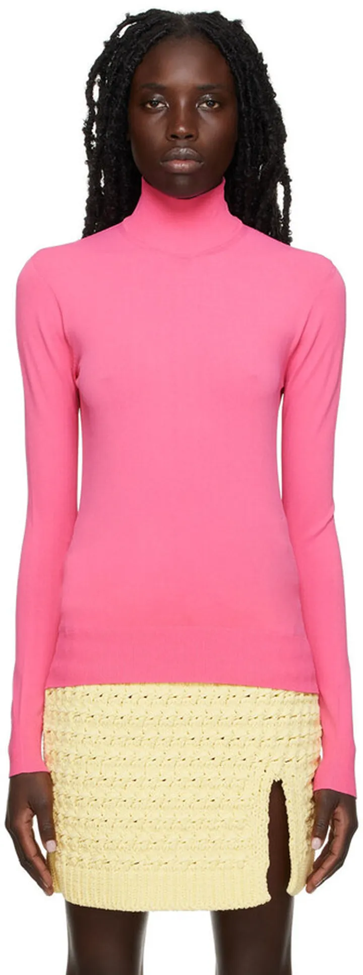 Bottega Veneta Pink Technoskin Turtleneck
