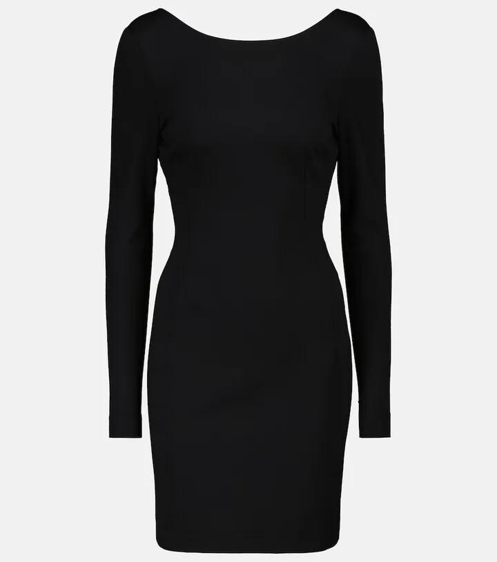 Open-back stretch-knit minidress