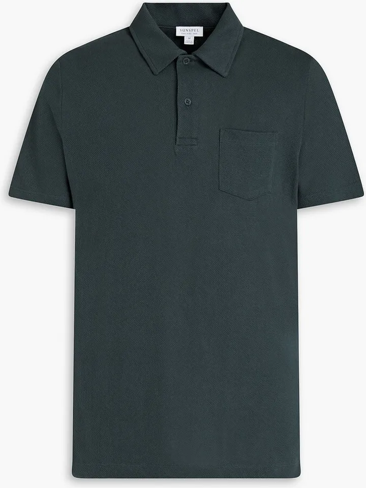 Cotton-mesh polo shirt