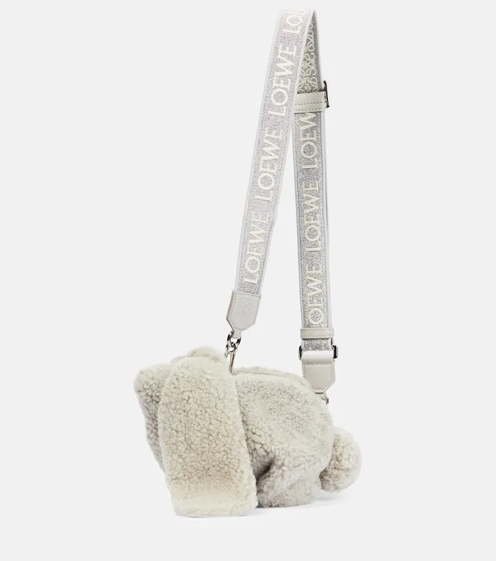 Bunny Small shearling shoulder bag