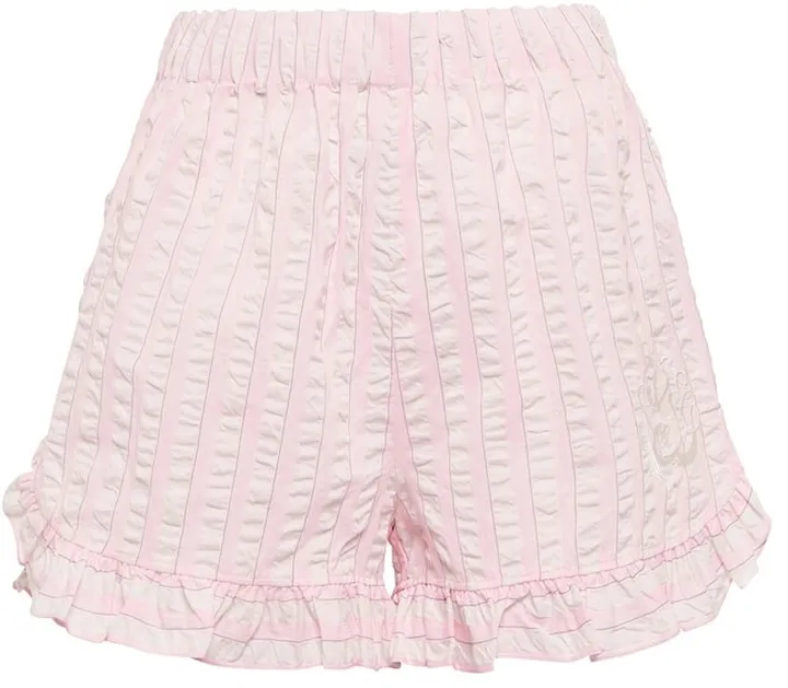Striped cotton seersucker shorts