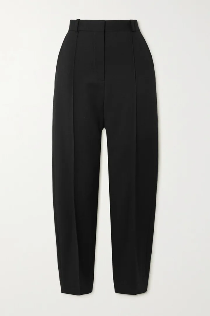 TOTEME - Cropped Wool Straight-leg Pants - Black