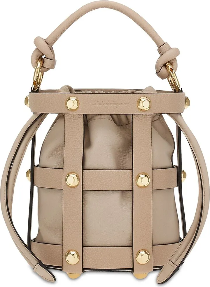 Small F. Cage leather bucket bag